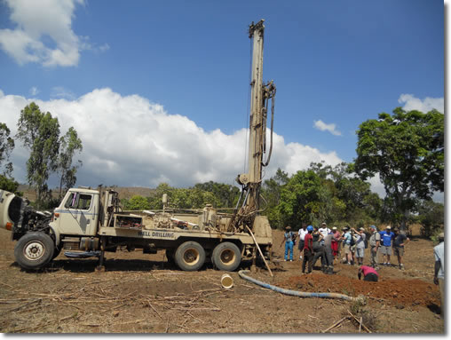 Well drilling rig in Haiti