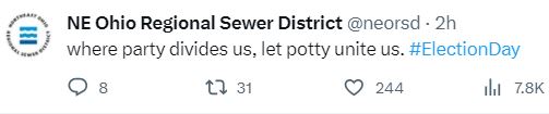 Northeast Ohio Regional Sewer District tweet