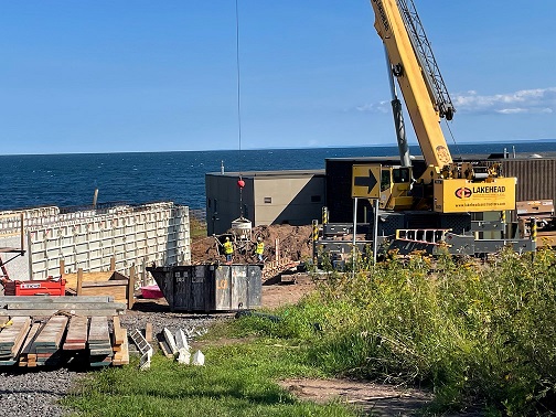 Construction around Two Harbors water treatment plant