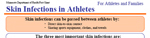 Link to skin infection information for athletes and families fact sheet