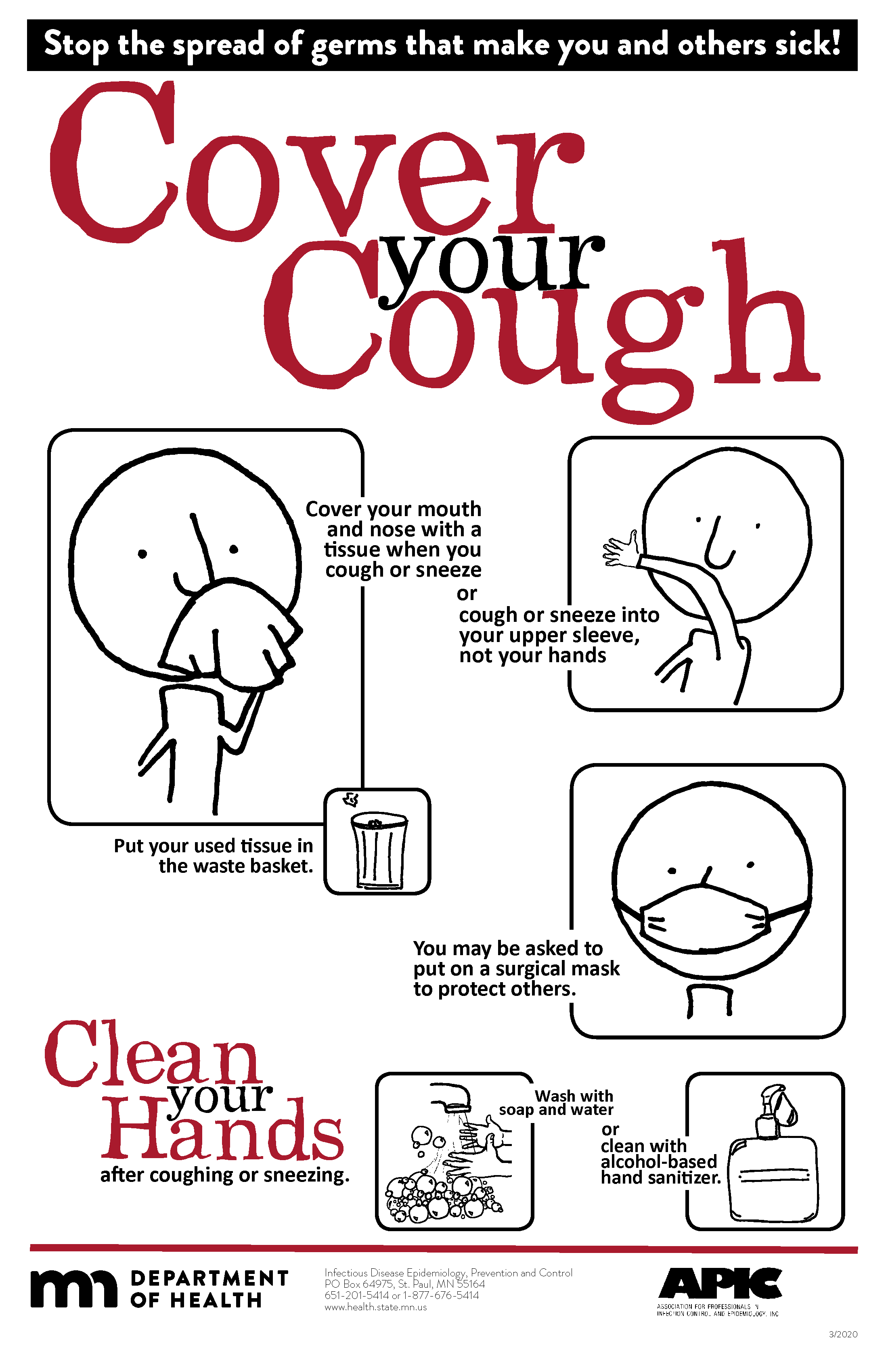 Cover Your Cough Poster for Health Care Facilities - click to view larger