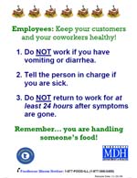 Employees Keep Your Customers and Your Coworkers Healthy Poster